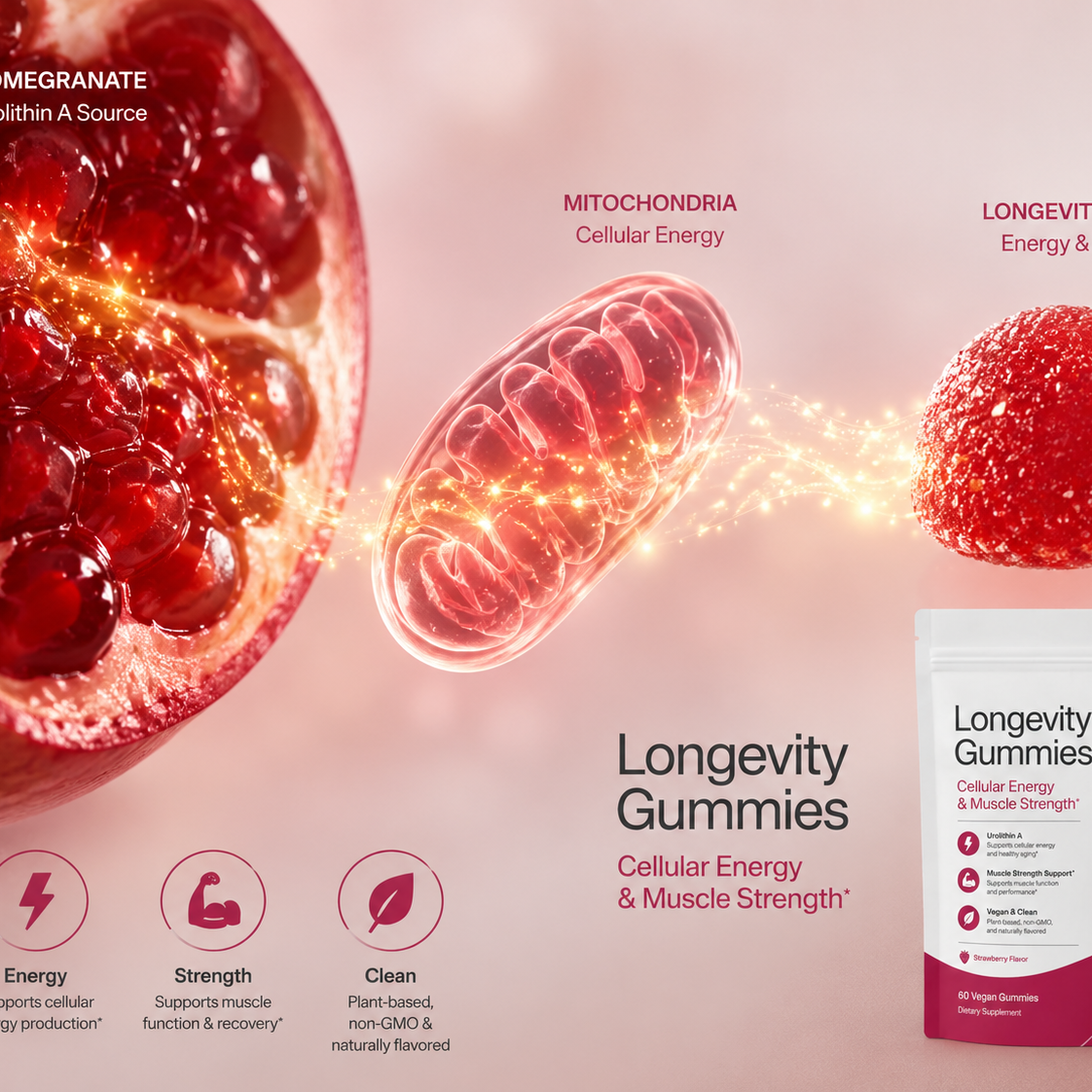 Urolithin A Gummies | Vegan Postbiotic Supplement
