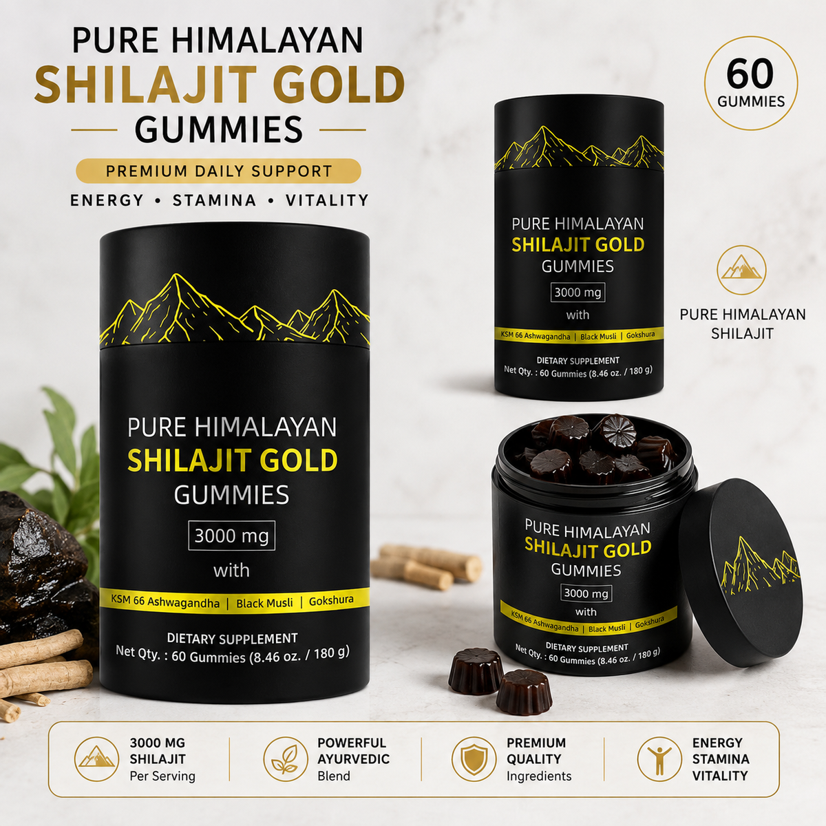 Pure Himalayan Shilajit Gold Gummies
